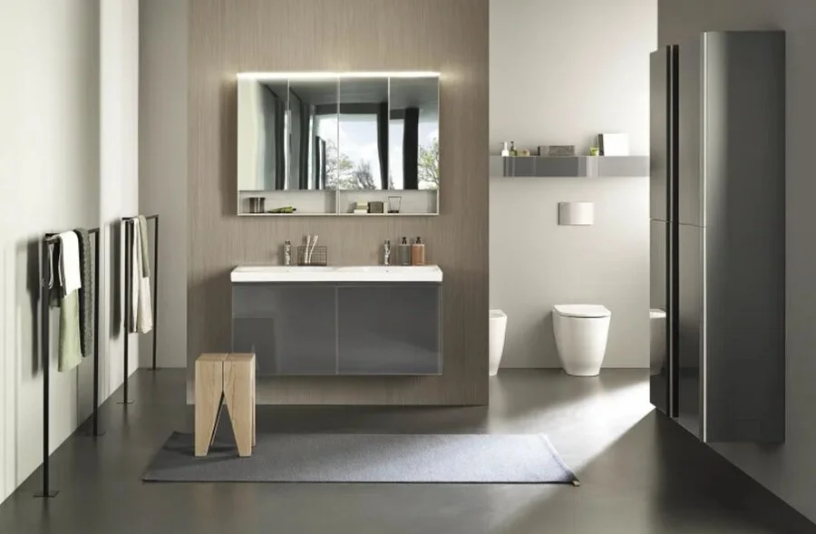 Шкаф-пенал подвесной Geberit Acanto 40 см серый 500.619.JK.2 (детальная фотография), подвесные