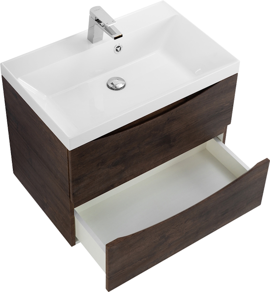 Тумба под раковину подвесная BelBagno Marino 60 см rovere moro MARINO-600-2C-SO-RW-P (детальная фотография), подвесная, пристенная