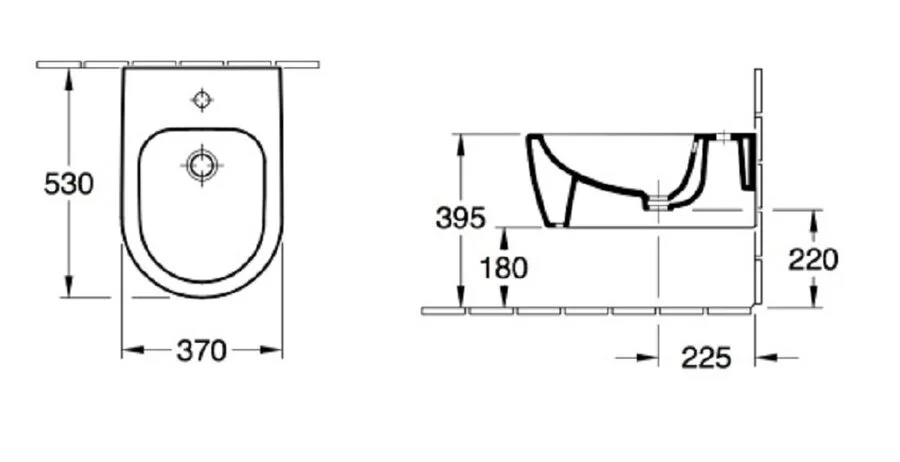 Биде подвесное Villeroy & Boch Avento белое 54050001 (детальная фотография), современные, hi-tech