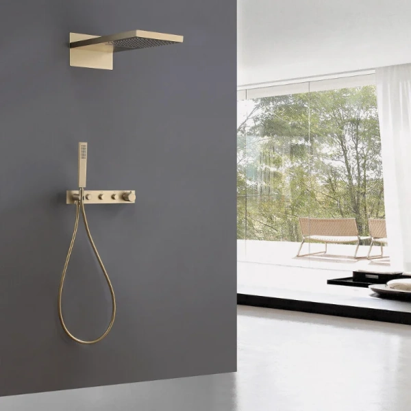 Душевой комплект Abber Rund золото матовое AF8752G (детальная фотография), золотые