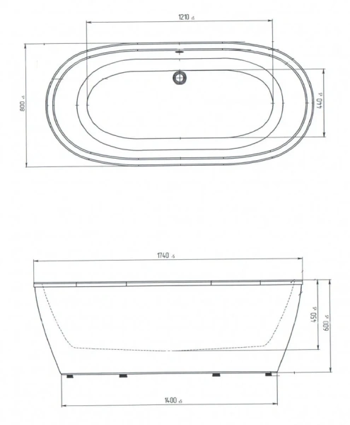 Ванна акриловая Aima Design Tondo 174 x 80 см отдельностоящая, с подсветкой, белый, 01тон17480с (детальная фотография), акриловые