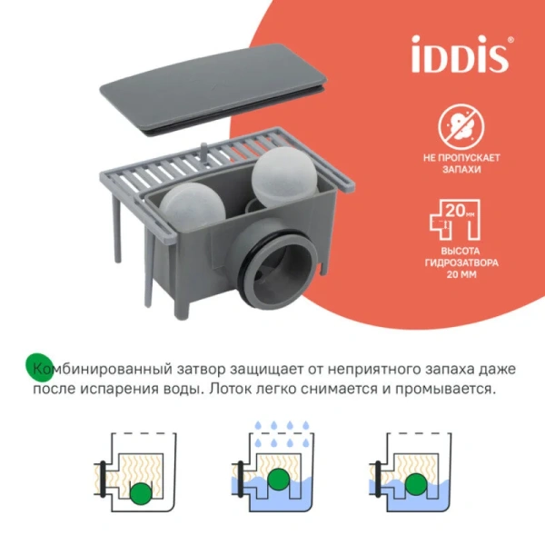 Душевой лоток IDDIS Level 80 см хром 975A8SB10DZ (детальная фотография), нет в наличии