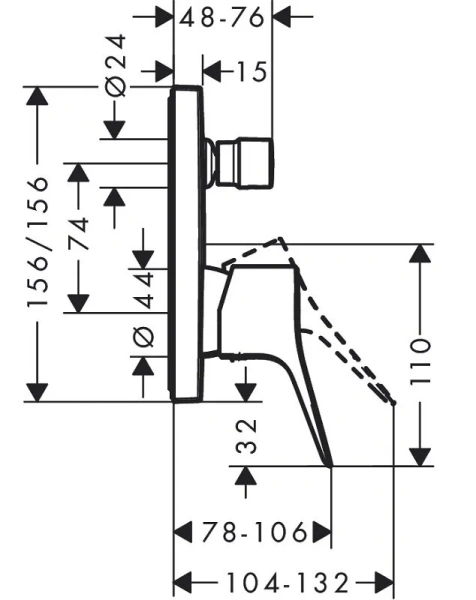 Смеситель для душа Hansgrohe Vivenis белый матовый 75415700 (детальная фотография), для душа