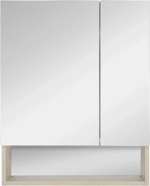 Зеркальный шкаф Misty Дунай 60 см дуб галифакс белый П-Дун04060-01 (детальная фотография)
