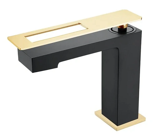 Смеситель для раковины Boheme Q черный/золото - фото 3