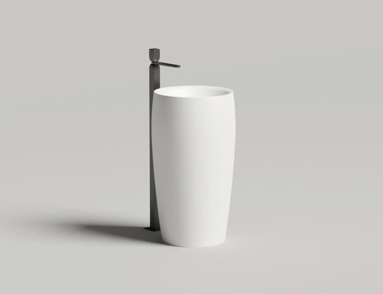 Раковина напольная Salini Alda 03 белый матовый 130321M (детальная фотография), современные, hi-tech