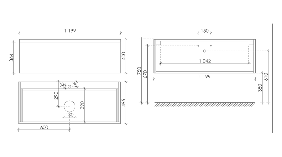 Схема (детальная фотография), под накладную раковину