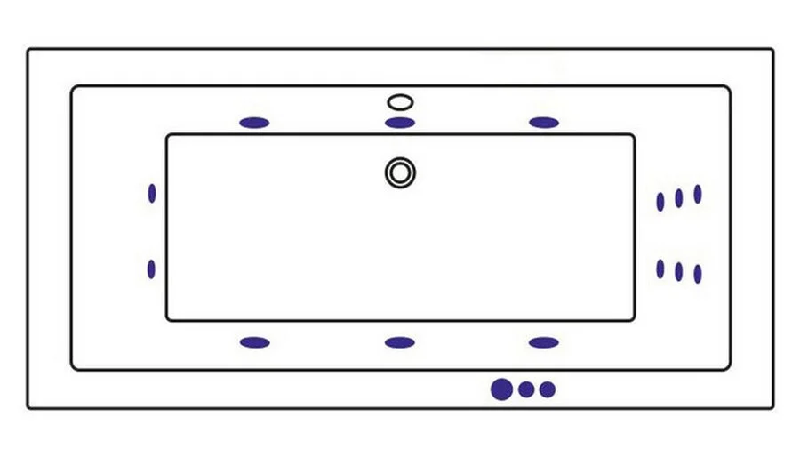 Ванна гидромассажная Whitecross Savia Duo Smart, 170 х 80 см, увеличенная толщина акрила, усиленная армировка, белый/хром, 0103.170080.100.SMART.CR (детальная фотография), акриловые
