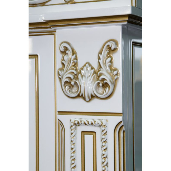 Шкаф-пенал, петли слева, цвет белый, Misty Барокко Л-баР05060-013Л (детальная фотография), по запросу