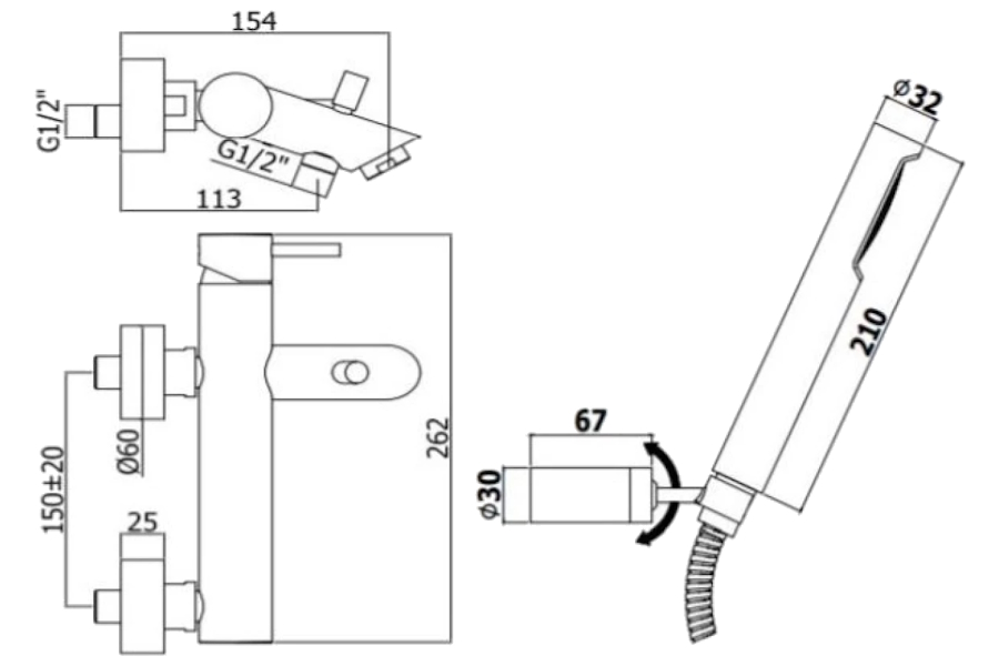 Схема (детальная фотография), для ванны