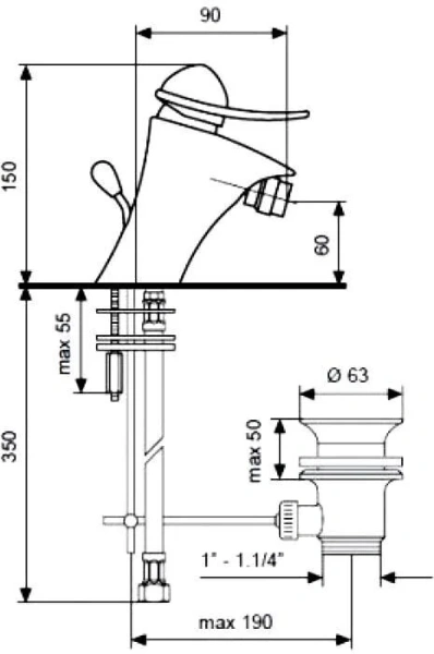 Смеситель для биде Emmevi Cheope 5004 (детальная фотография), для биде