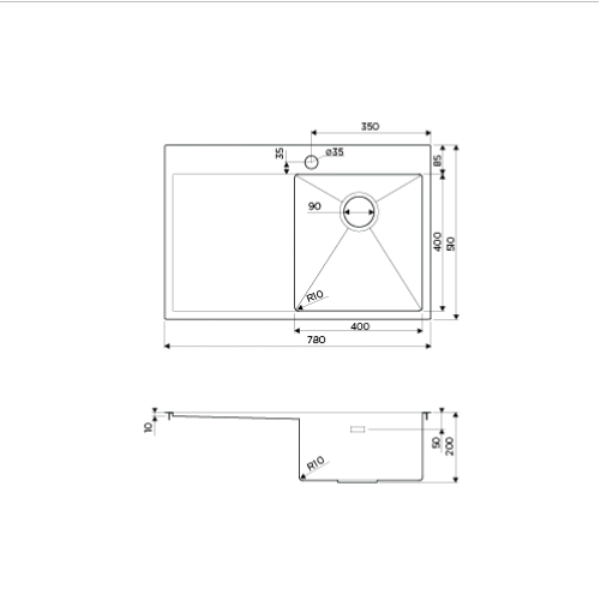Мойка для кухни Omoikiri Akisame 78-IN-R 78 см нержавеющая сталь чаша справа 4973061 (детальная фотография), врезные
