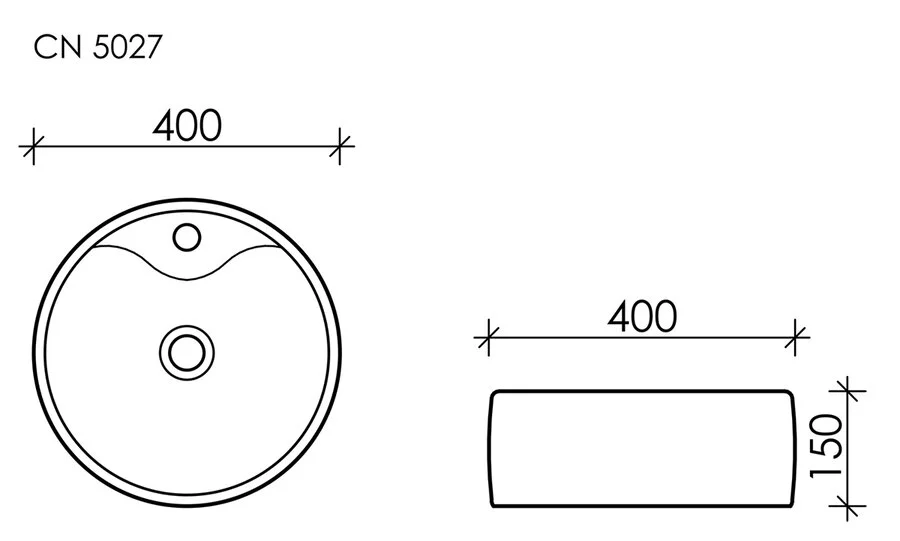 Раковина Ceramica Nova Element 40 см круглая CN5027 (детальная фотография), современные, hi-tech