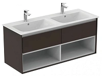 Тумба под раковину подвесная Ideal Standard Connect Air 120 см темно-коричневый, белый матовый