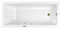 Ванна гидромассажная Whitecross Wave Slim 160 x 80 см, LINE NANO, золото, белый, 0111.160080.100.LINENANO.GL