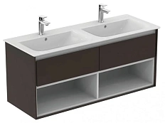 Тумба под раковину подвесная Ideal Standard Connect Air 120 см темно-коричневый, белый матовый