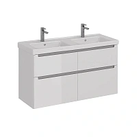 Тумба под раковину подвесная Lemark Buno 125 см белый глянец