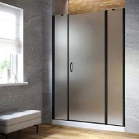 Душевая дверь профиль черный глянцевый стекло сатин Vegas-glass