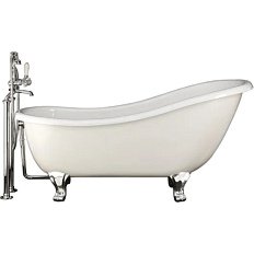 Ванна чугунная без отверстий под смеситель, ножки Deco, цвет полированный алюминий, Devon&Devon Regina