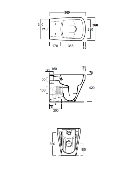 Унитаз напольный Simas Baden Baden BB01bi безободковый (детальная фотография), приставные, встраиваемые
