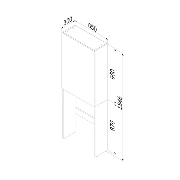 Шкаф Am.Pm X-Joy 65 см с двумя распашными дверками M85CSX0652WG1 (детальная фотография), напольные