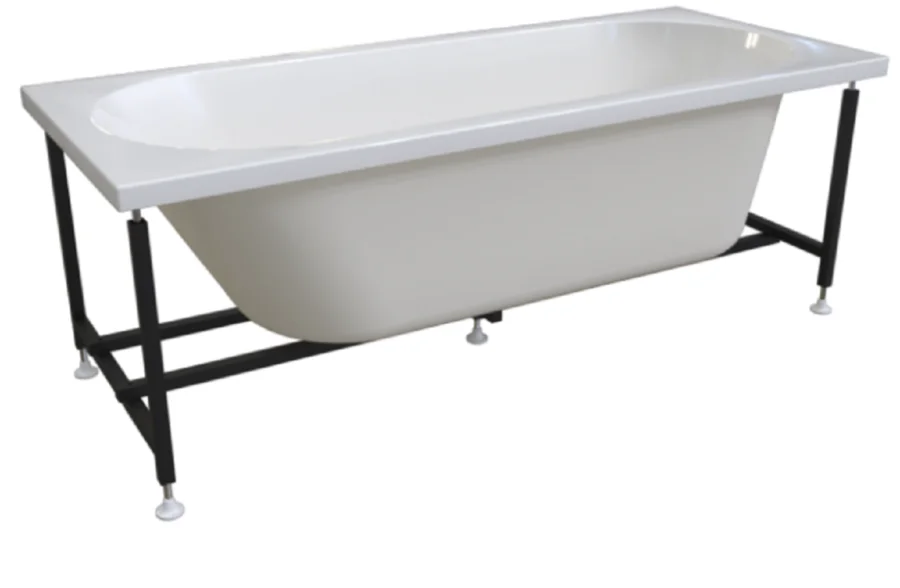 Гидромассажная ванна Радомир Вальс 1-80-2-0-0-336, 170 х 70 см, рама-подставка, фронтальная панель, слив-перелив, гидромассаж Релакс хром КУ 100, датчик уровня воды, массаж спины, ступней, боковых поверхностей, белая (детальная фотография), 170 см