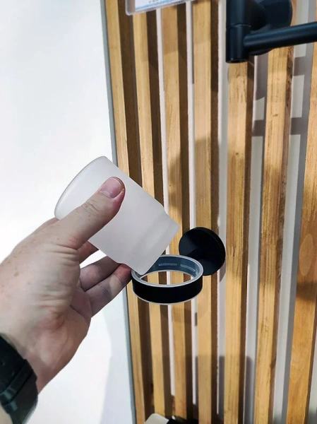 Стакан для ванной Am.Pm X-Joy черный матовый A85A34322 (детальная фотография), современные, hi-tech index_1