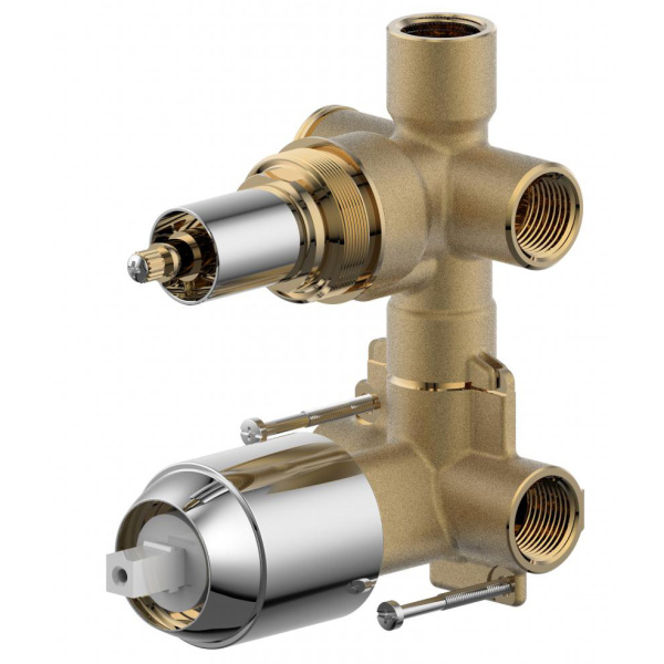 Скрытая часть встраиваемого смесителя, две функции Bravat D982CP-A-RUS (детальная фотография)