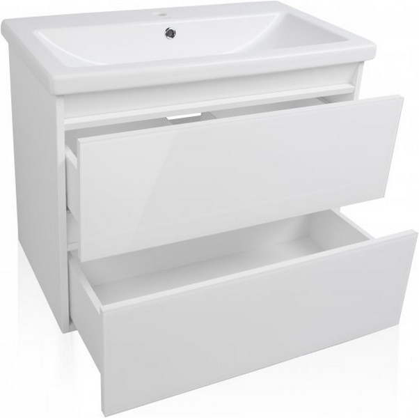 Тумба с раковиной подвесная Style Line Даймонд СС-00000483 80 см с ящиками (детальная фотография), моноблок