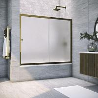 Душевая шторка на ванную профиль бронза стекло сатин Vegas-glass