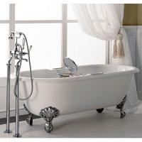 Ванна чугунная без отверстий под смеситель, ножки Eagle, цвет натуральный алюминий, Devon&Devon Draycott