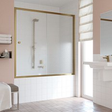 Душевая шторка на ванную профиль бронза стекло ретро Vegas-glass