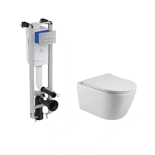 Унитаз подвесной Акватек Оберон безободковый AQ1363W-00 (детальная фотография)