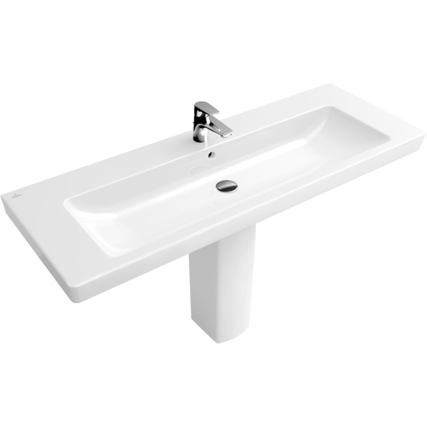 Раковина Villeroy & Boch Subway 2.0 130 см цвет альпийский белый White Alpin 7176D001 (детальная фотография), современные, hi-tech