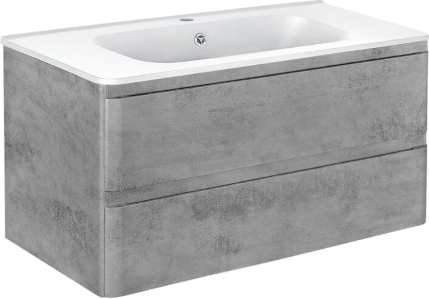 Тумба под раковину подвесная Vincea Vico 99,5 см Beton VMC-2V100BT (детальная фотография), в наличии