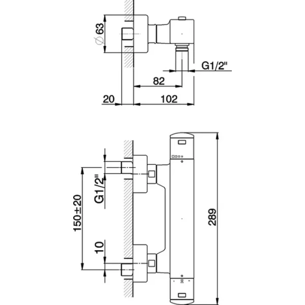 Смеситель для душа Cisal Roadster термостатический RRT0101021 (детальная фотография), для душа