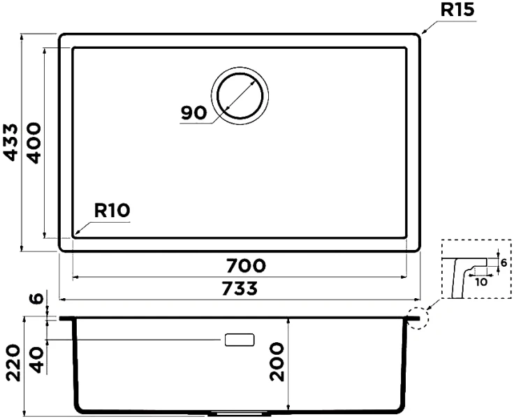 Мойка для кухни Omoikiri Yamakawa 75-Integra-WH 75 см белая 4997277 (детальная фотография), врезные
