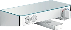 Смеситель для ванны Hansgrohe Ecostat Select Push с полкой из стекла