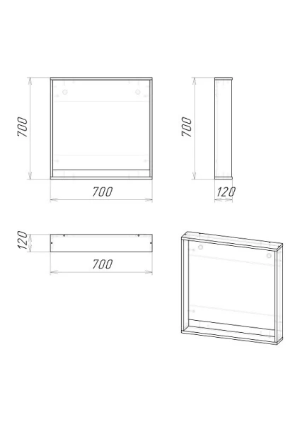 Зеркало Grossman 70 см с полкой 207007 (детальная фотография), в наличии