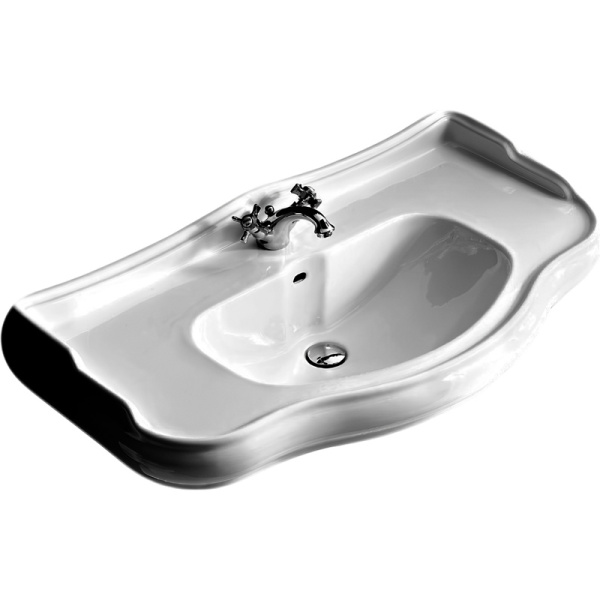 Раковина консоль Kerasan Retro 105001 100 см с полотенцедержателем (детальная фотография), классические, ретро