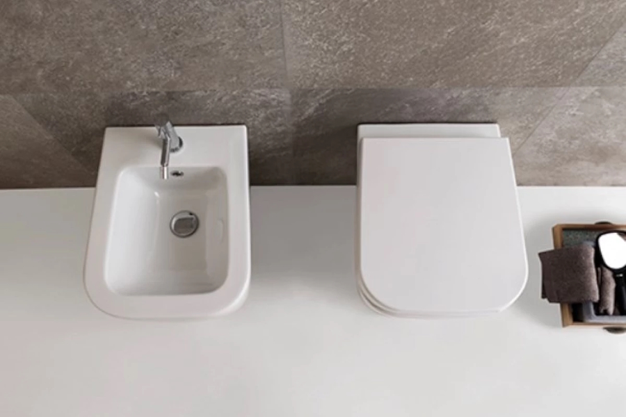 Унитаз подвесной Globo Stone SSS03 (детальная фотография), без бачка, со скрытым бачком