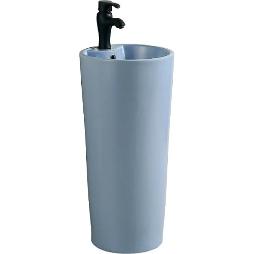 Раковина напольная SantiLine 41 см голубая матовая - фото 1