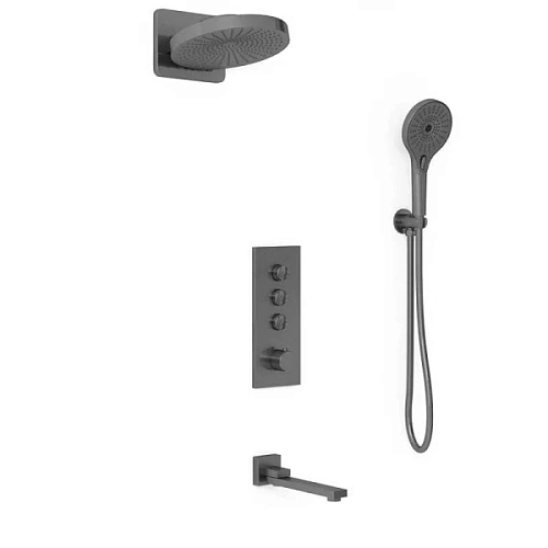 Душевой комплект Vincea вороненая сталь - фото 1