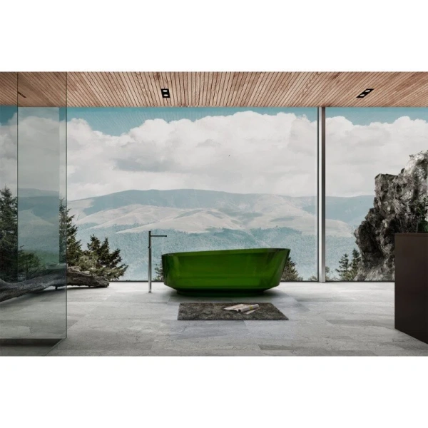 Ванна из полиэфирной смолы Abber Kristall 170x80 см зеленая AT9706Emerald (детальная фотография), 170x80 см