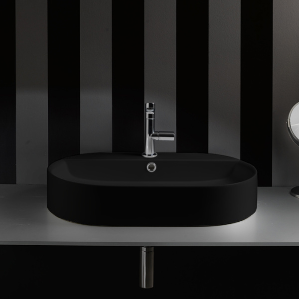 Раковина Kerasan Ciotola 65 см черная матовая 028531*1 (детальная фотография), современные, hi-tech