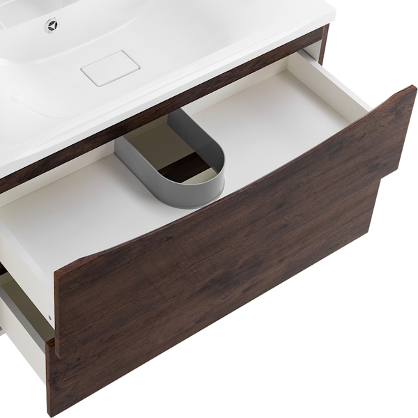 Тумба под раковину подвесная BelBagno Marino 100 см rovere moro MARINO-1000-2C-SO-RW-P (детальная фотография), темно-коричневая