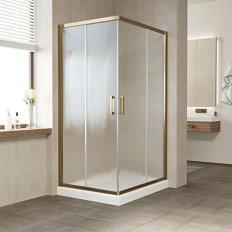 Душевой уголок профиль бронза стекло шиншилла Vegas-glass