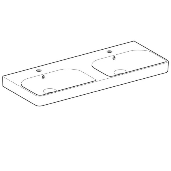Раковина Geberit Smyle Square 120 см двойная 500.223.01.1 (детальная фотография), современные, hi-tech