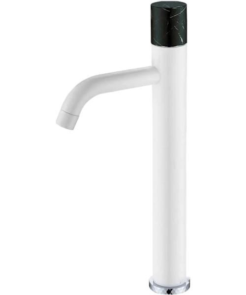 Смеситель для раковины Boheme Stick белый/черный мрамор 122-W-MR-BLACK (детальная фотография)