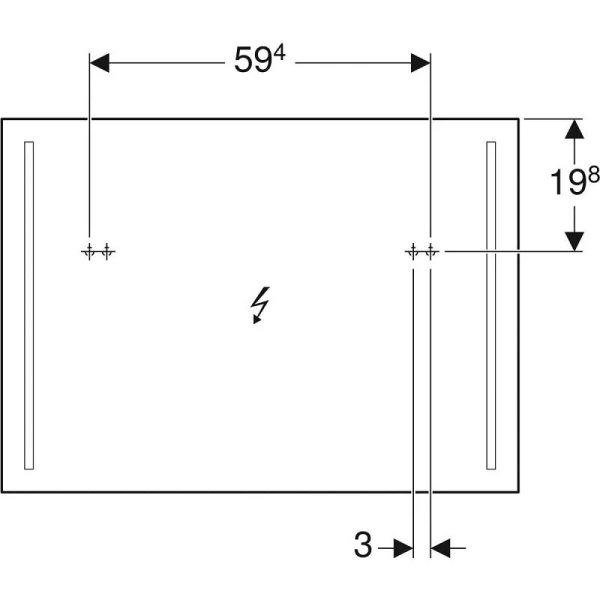 Зеркало с подсветкой Geberit Option Basic 90 см прямоугольное 500.589.00.1 (детальная фотография), полотно